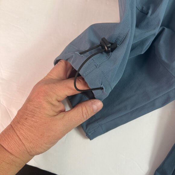 Flewolch Women's Lightweight Outdoor Cargo Pants Elastic Waist & Drawstring Blue - Picture 6 of 12